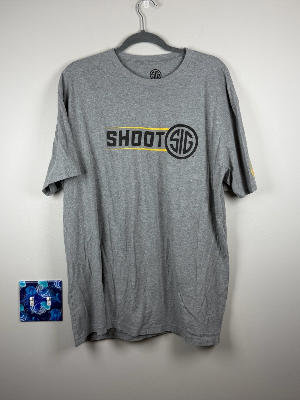 Sig Sauer Gray Shoot Sig Firearm Tactical Flag Graphic Cotton T-Shirt 2XL